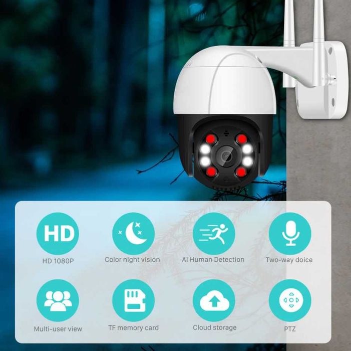Zewnętrzna kamera obrotowa IP WIFI FULL HD Paczkomat!!! + GRATIS
