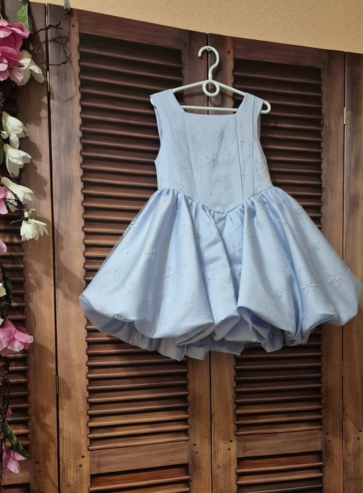 Блакитна сукня зі сніжинками 116, 128 на новий рік, платье на утренник