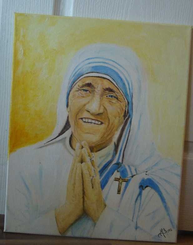 Obraz olejny na płótnie Matka Teresa z Kalkuty 40x50 cm