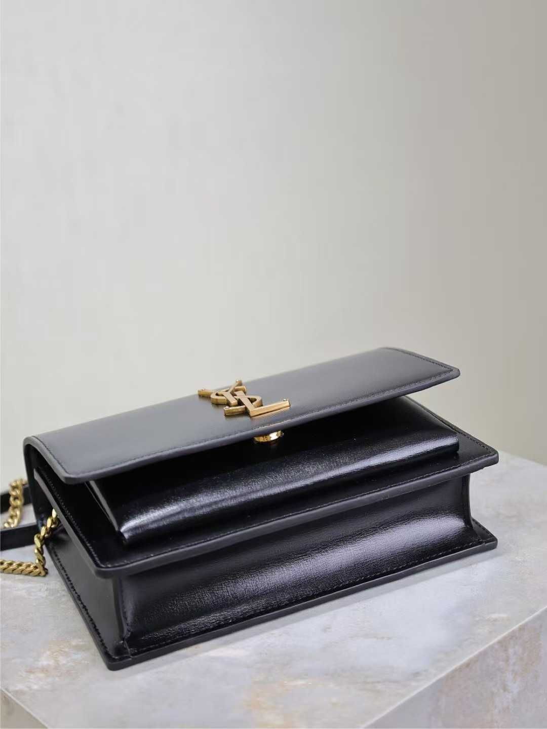 Saint Laurent Sunset Top Handle in Smooth Leather