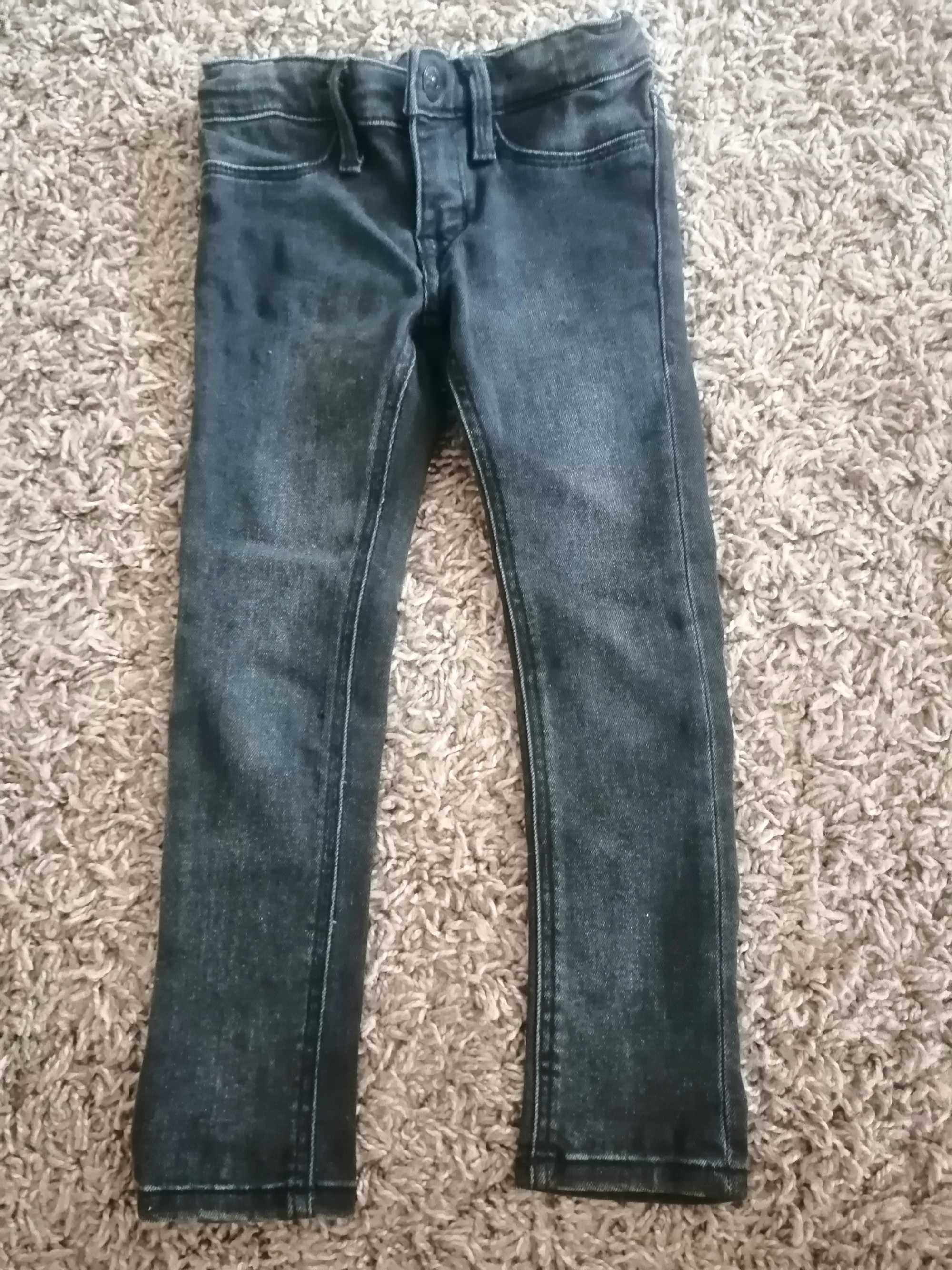 Spodnie H&M r 92 czarne jeansy skinny fit