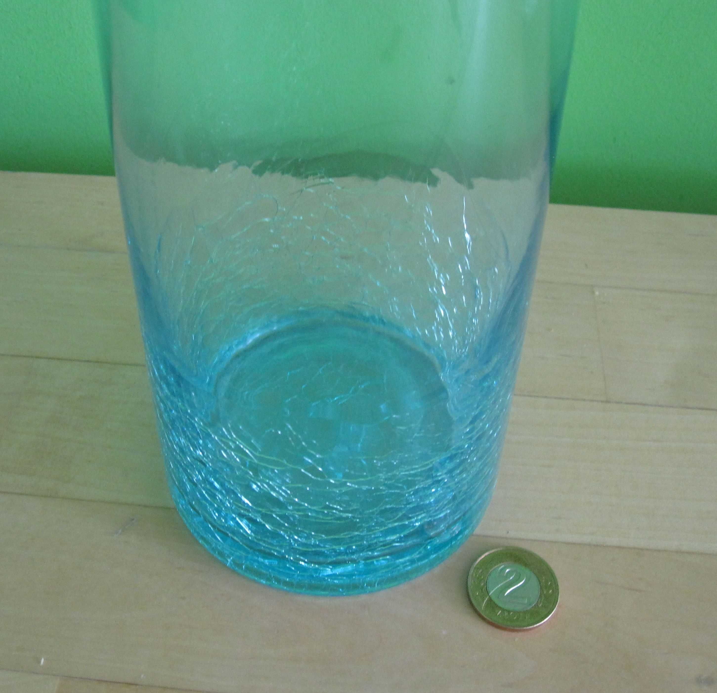 Wazon szklany okrągły, efekt mrożone szkło, wazon nr 4