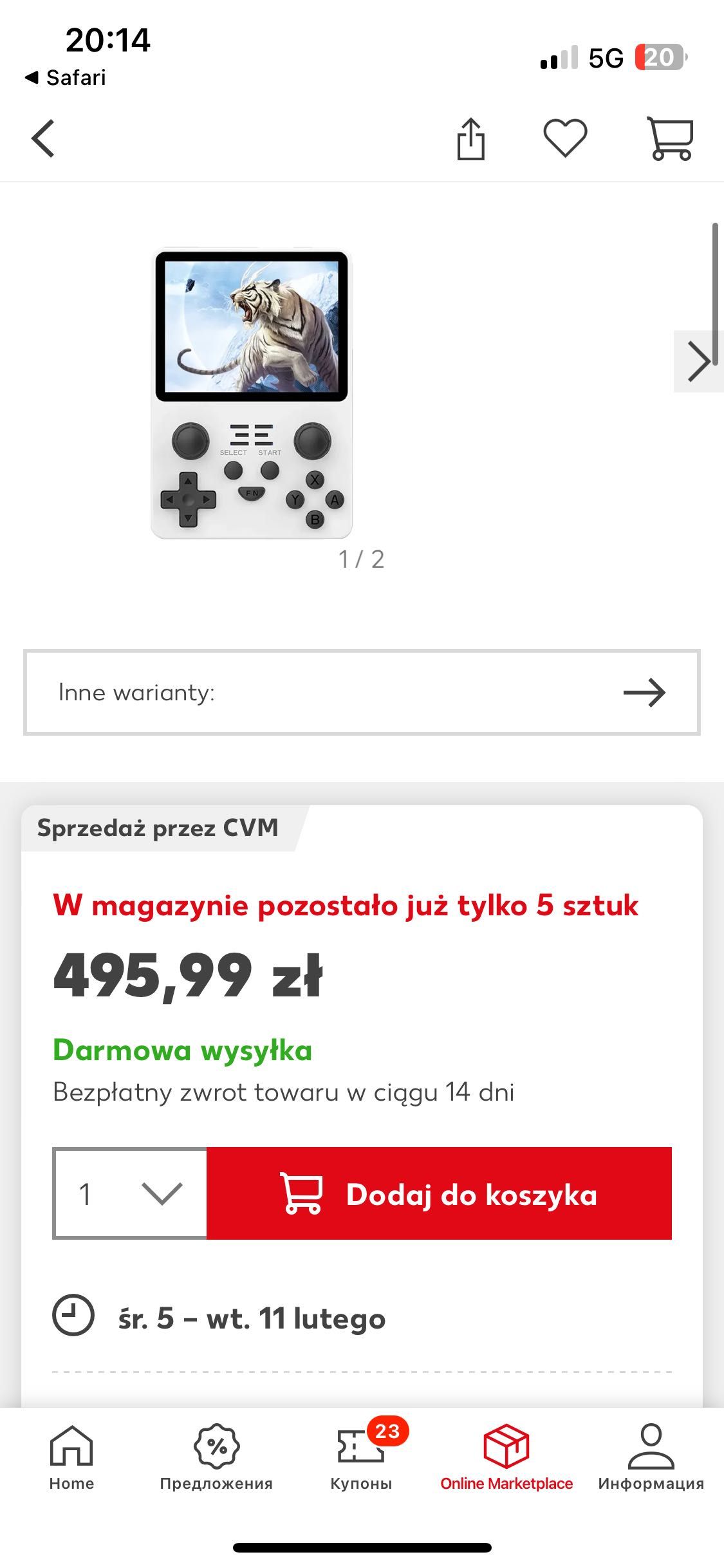 Ręczna retro konsola do gier Powkiddy RGB20 - RETRO, NES, SNES,GAMEBOY