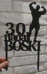 Czarny topper 30 nadal BOSKI sklejka 3mm – tort, prezent, bukiet