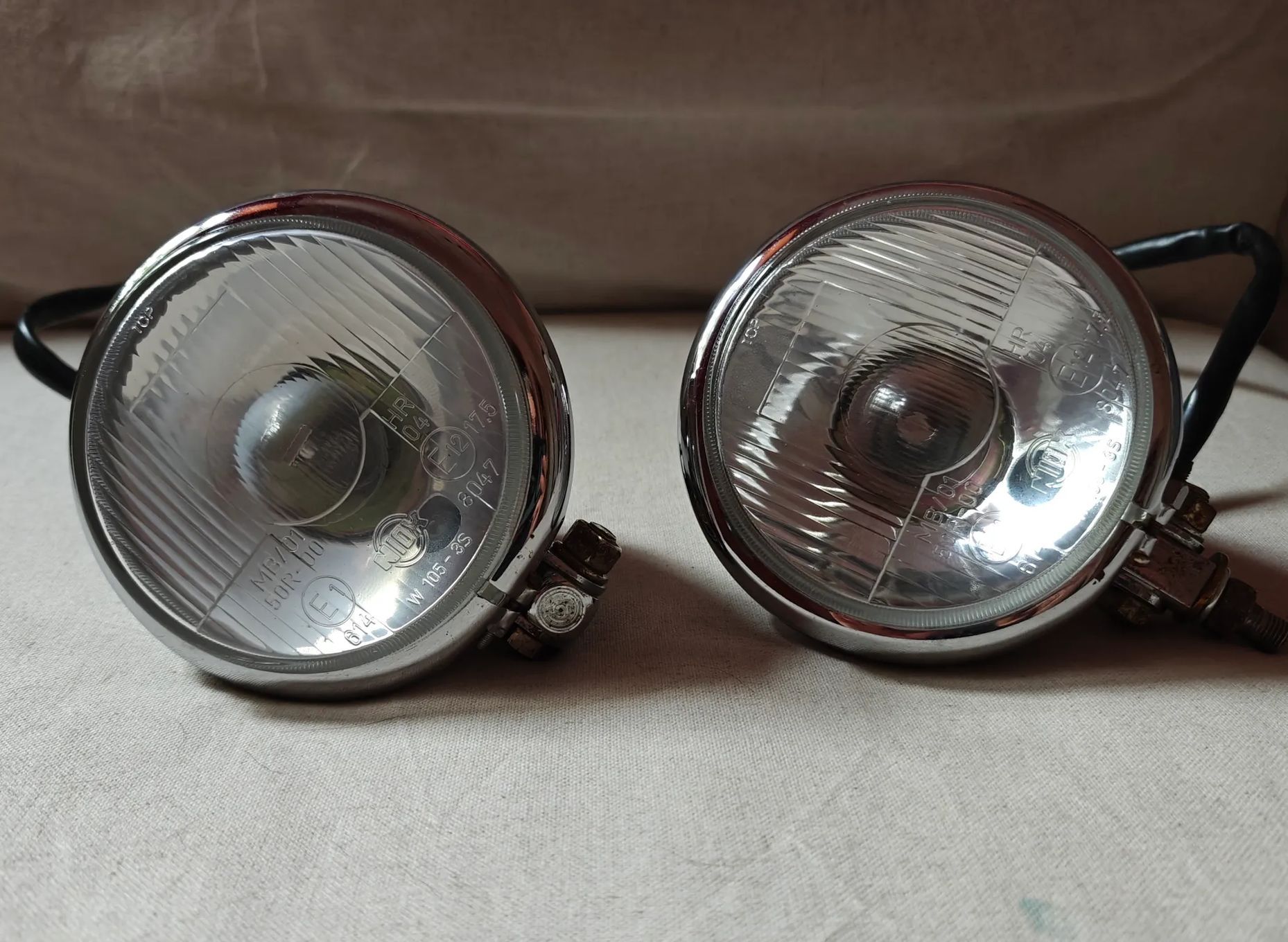 Lampa reflektor przedni chrom Harley Davidson chopper Niox W 105-3S