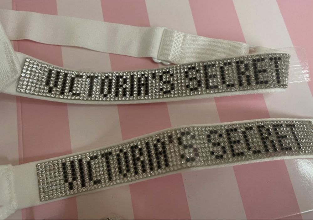 Victoria’s secret komplet bielizny stringi i stanik biały koronkowy