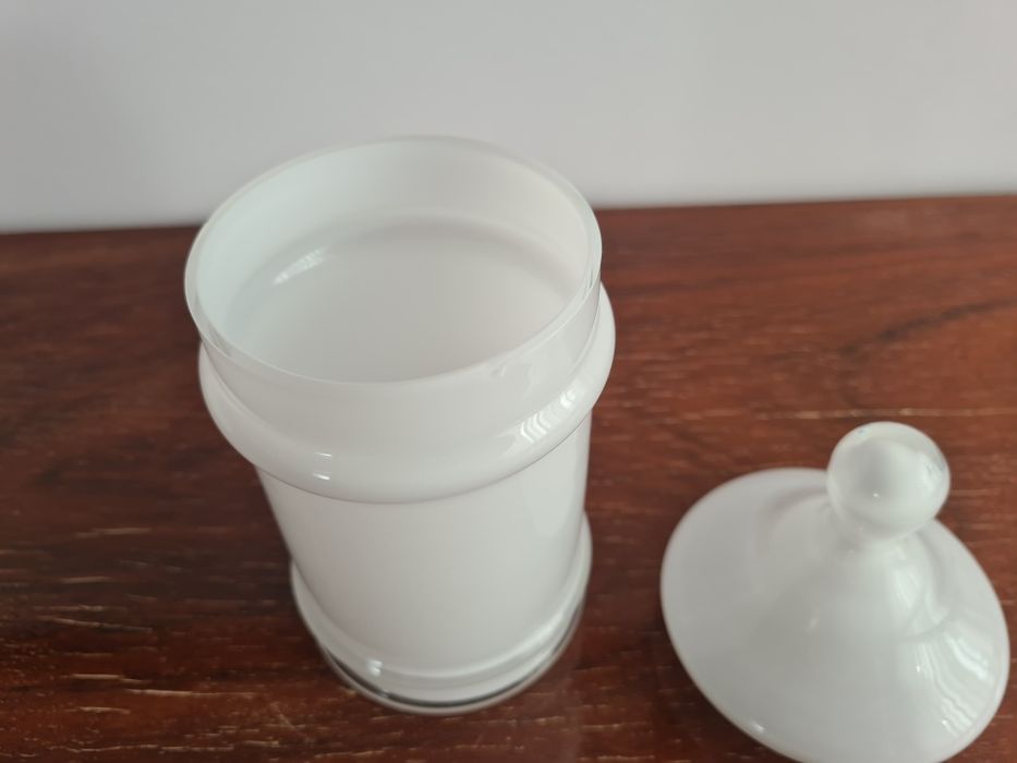 Frasco/ pote  vidro opalino