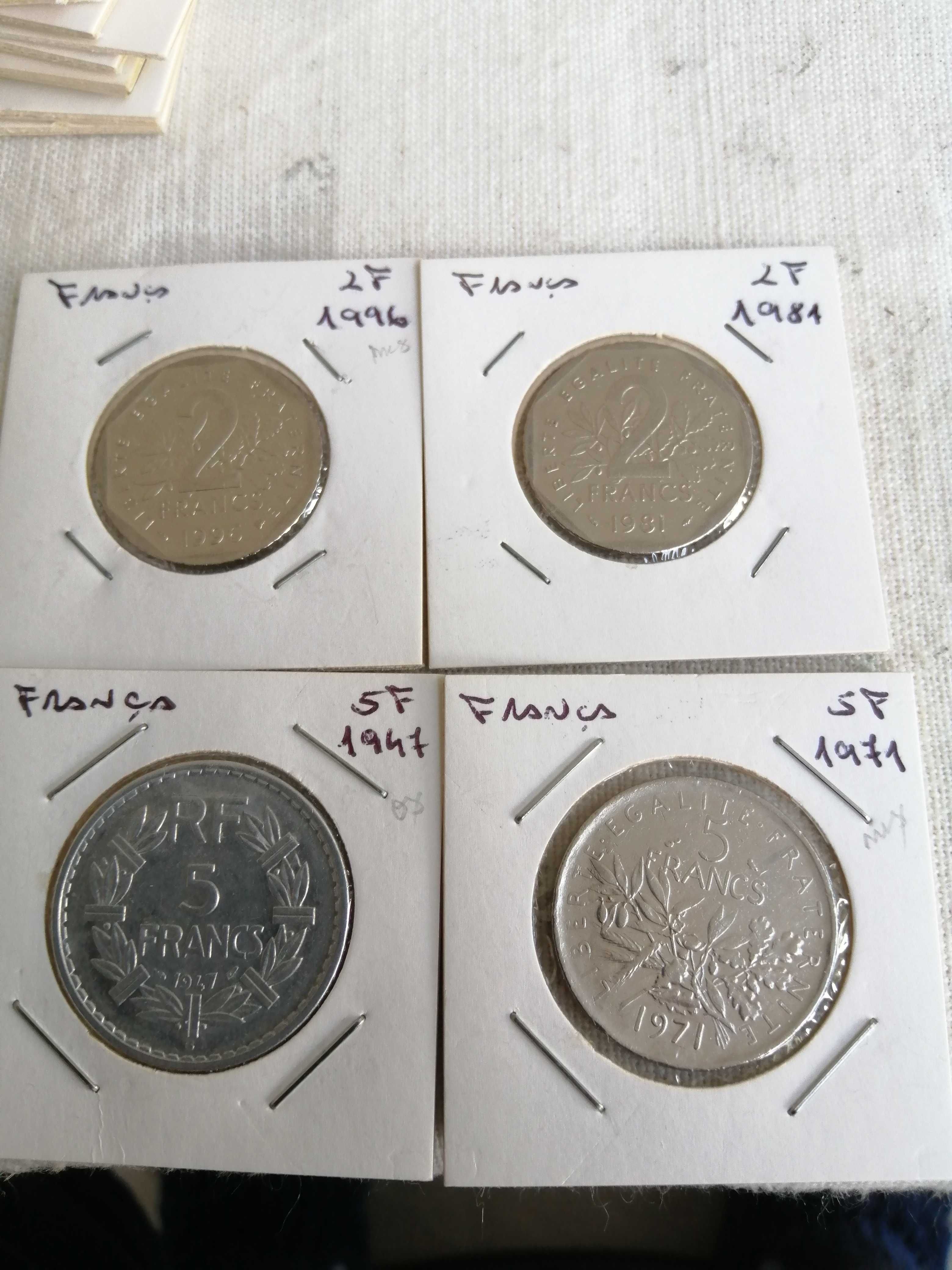 Lote com 45 moedas Francesas com datas raras.