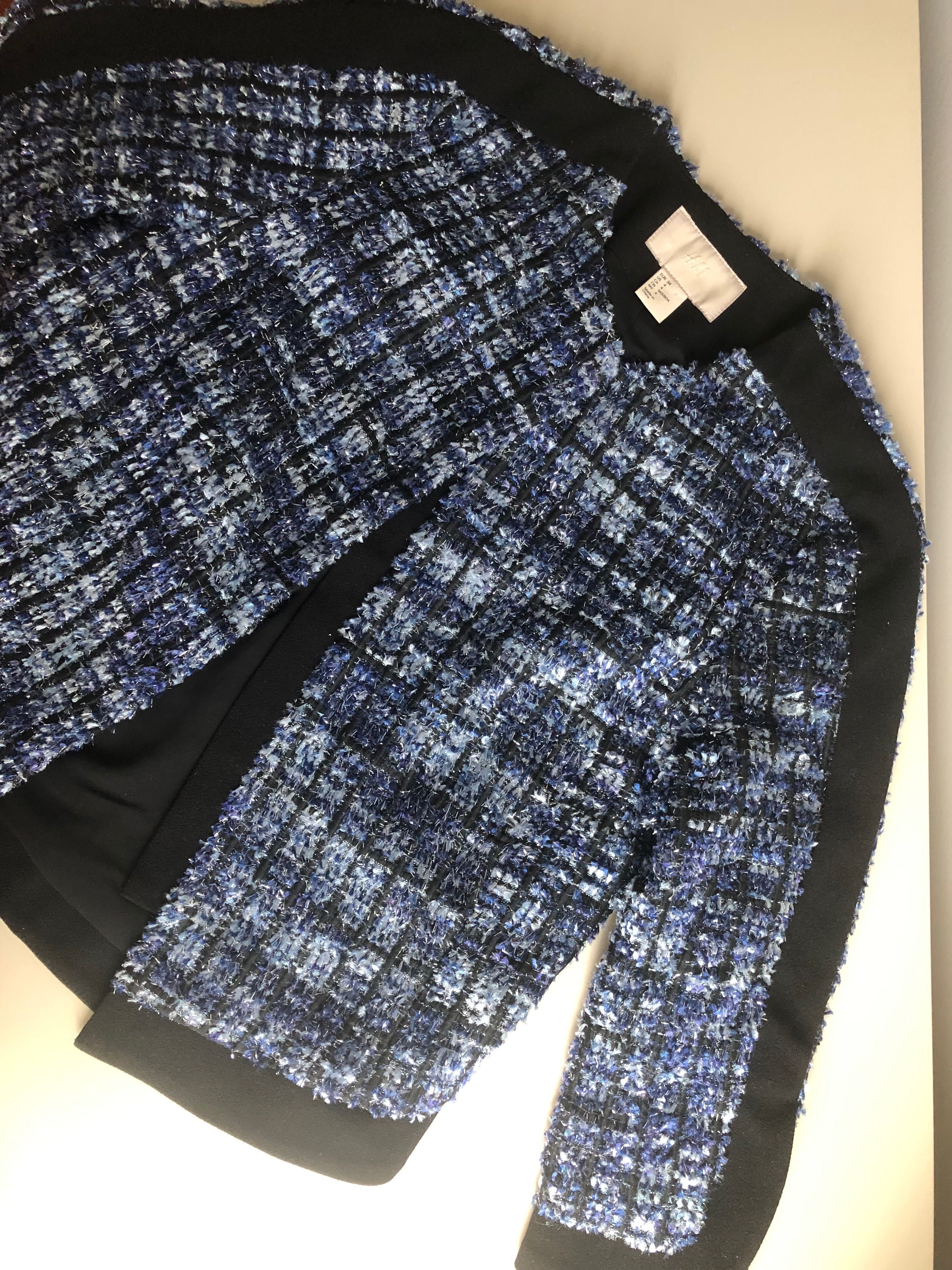 MARYNARKA chanelka cudna r.S błyszcząca nitka boucle H&M