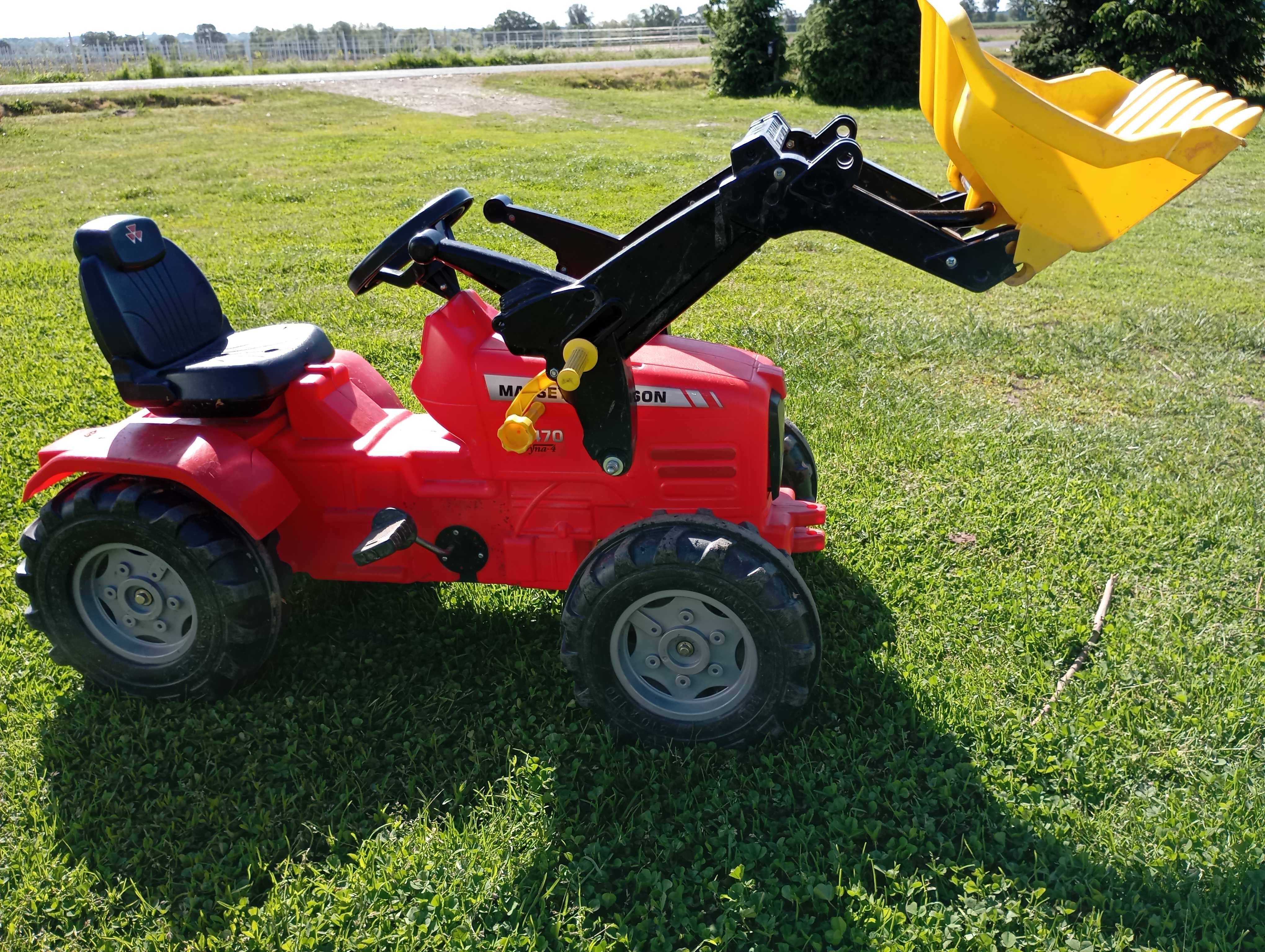Massey Ferguson koparka rowerek traktorek zabawka ciągnik na pedały