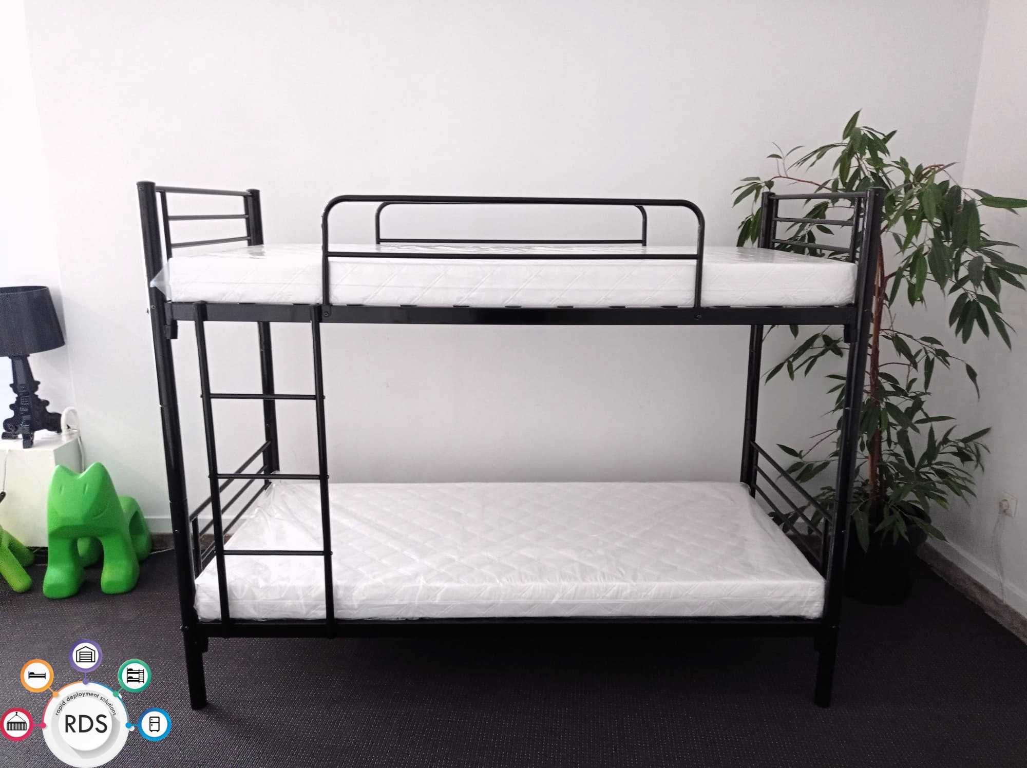 Łóżko metalowe piętrowe rozkładane na pojedyncze Łóżka hotelowe 90x200