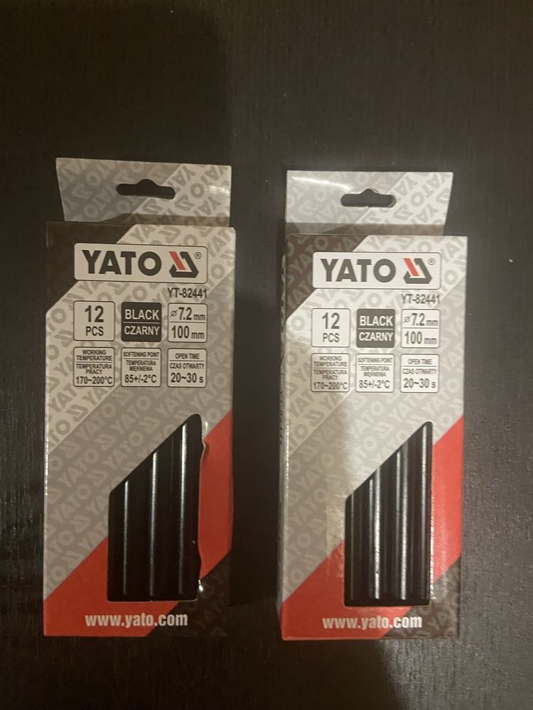 Силикон термоклей Клеевые стрежни чёрные комплект Yato 7,2*100 мм