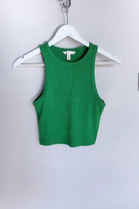 Zielona bluzka, top H&M S