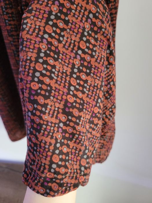 Ceglana wiązana pod biustem sukienka EDC 42 XL retro vintage boho styl