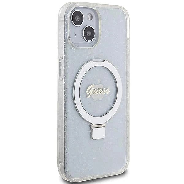 Etui Guess Ring Stand Script Glitter MagSafe na iPhone 15 / 14 / 13 -
