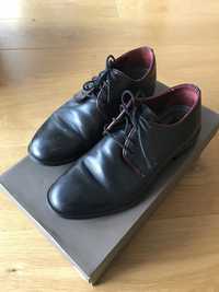 Skorzane polbuty pantofle lasocki czarne 39