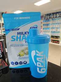 6PAK MIlky Shake Whey białko + shaker 700ml