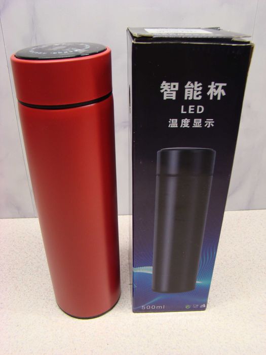 Czerwony termos kubek termiczny 500ml stal nierdzewna szczelny stylowy