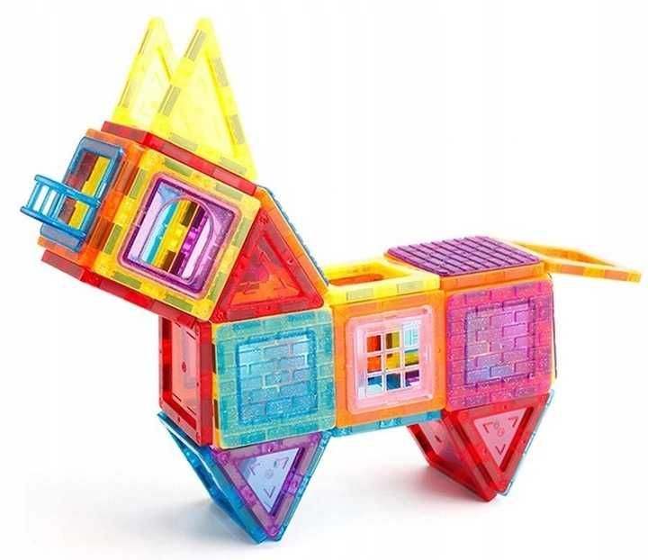 Klocki magnetyczne 3D konstrukcyjne edukacyjne 70 dużych elementów