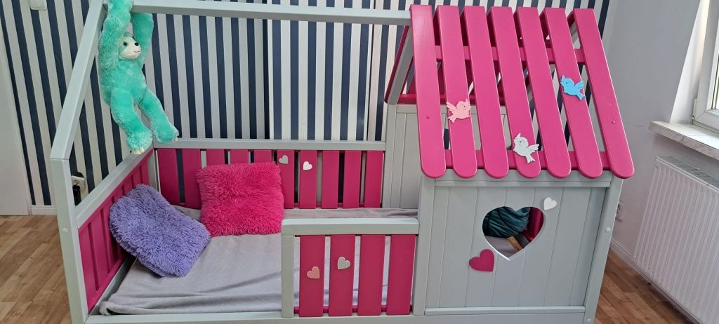 Łóżeczko łóżko  drewniane domek dla dzieci 90x190 RATY