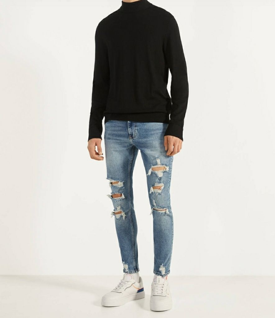 Spodnie Bershka 38 męskie fason super skinny