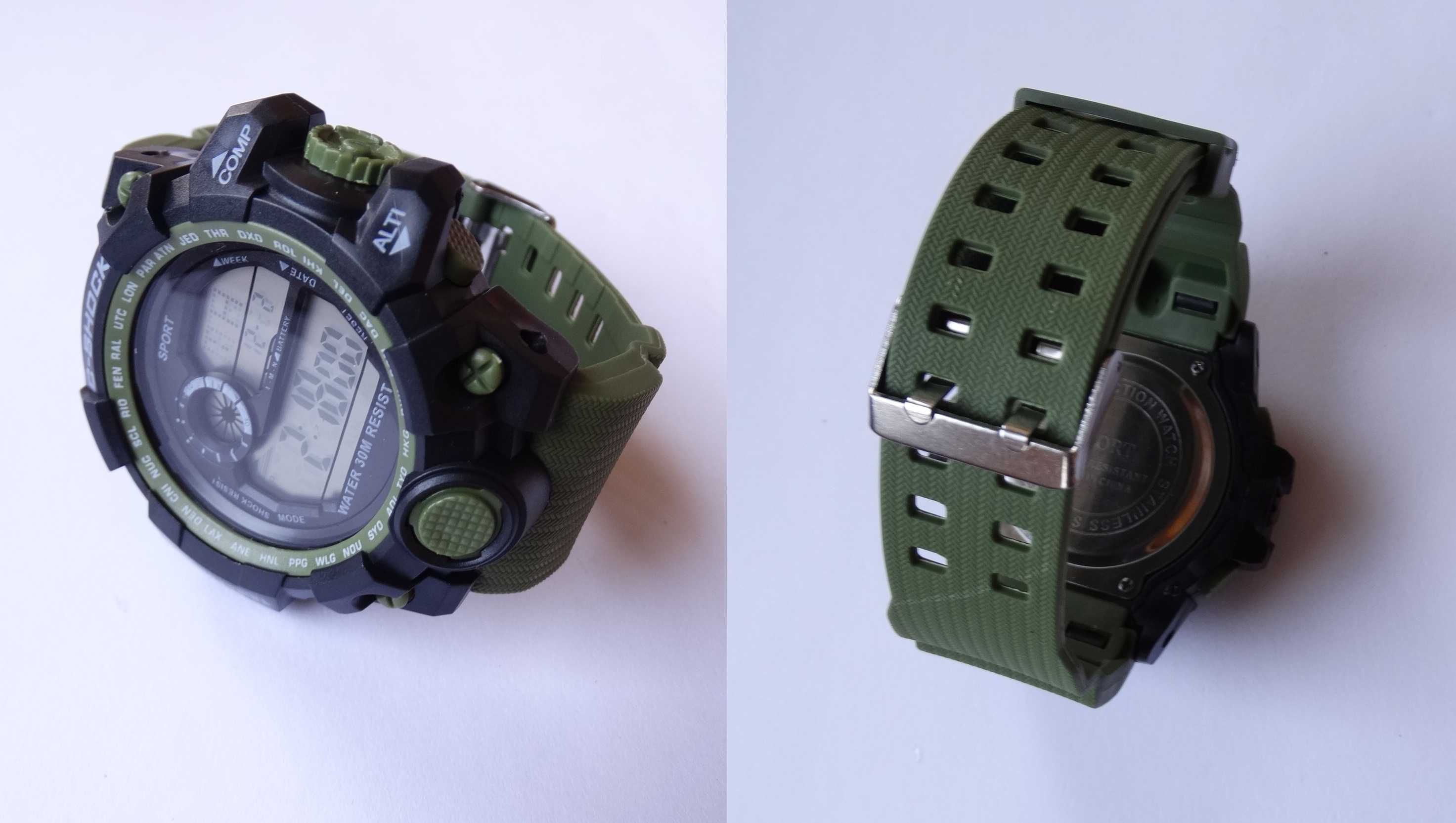Zegarek wojskowy elektroniczny podświetlana tarcza