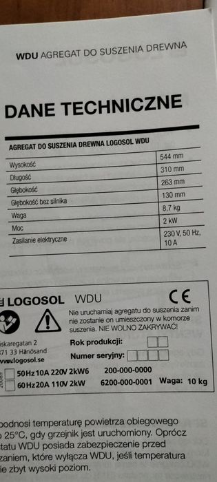 Agregat logosol z komorą suszącą drewno