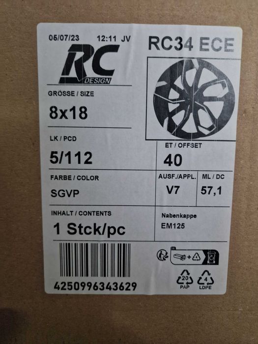 NOWE oryginalne alufelgi AUDI 18" 5x112 A4 A5 A6 A7 A8 Q5 Q7 Czarny