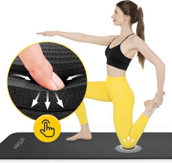Mata do ćwiczeń 180×60 NBR 4FIZJO Jogi Pilates Aerobiku Cardio 1cm
