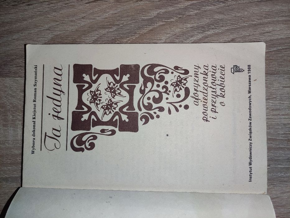 Książka zbiór cytatów Ta jedyna aforyzmy powiedzonka