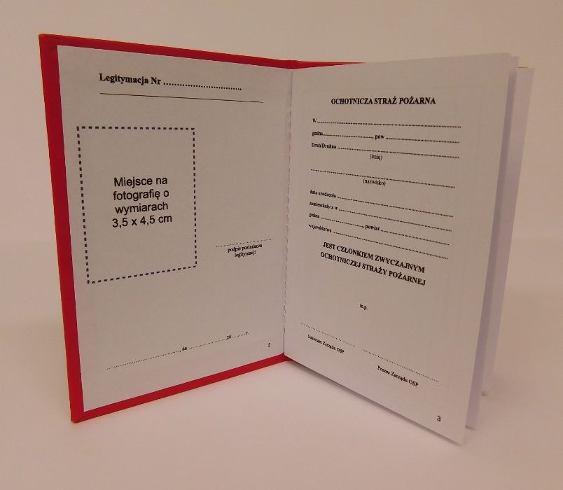 Legitymacja OSP, MDP, Wykonanie Legitymacji OSP - 20szt. LEGITYMACJA O