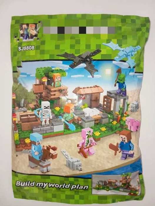 Zestaw 425pcs + 5 Figurek - klocki kompatybilne z LEGO Minecraft bloki