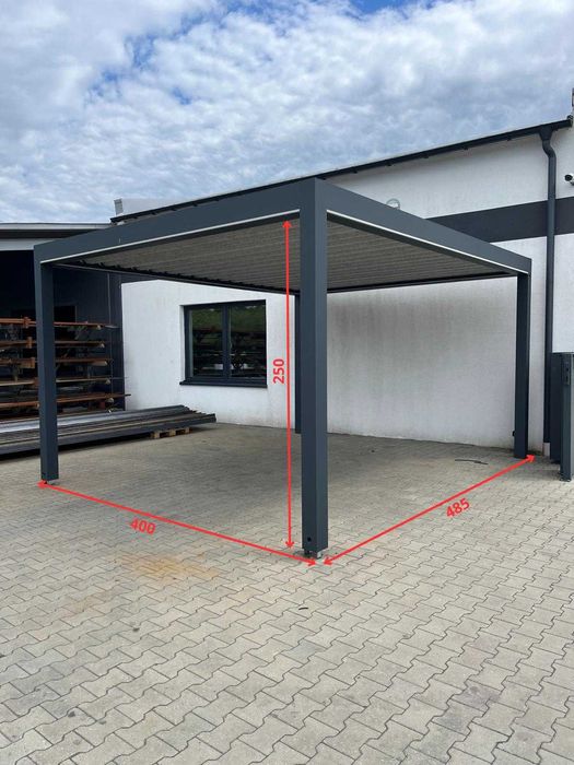 Carport aluminiowy z oświetleniem LED –  zadaszenie samochodu