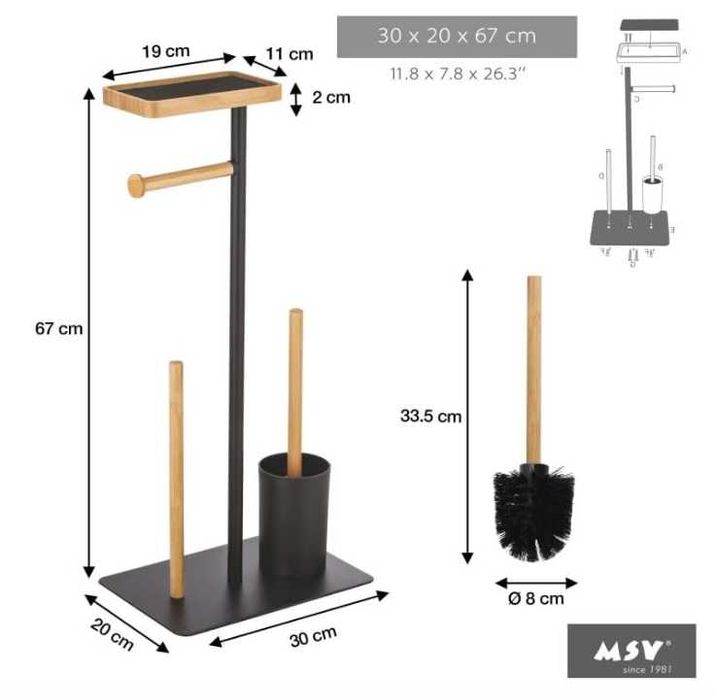 Zestaw do toalety 4 w 1  67 cm x 29,5 cm x 20,0 cm Teiki MSV