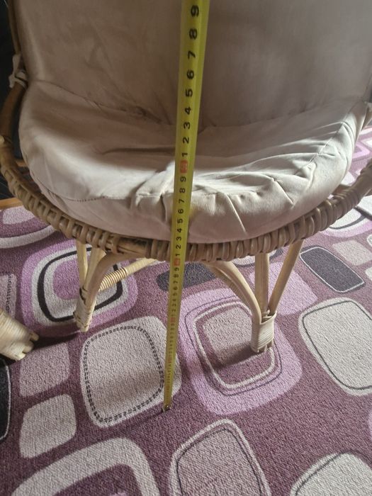 Zestaw mebli ogrodowych 4 fotele ratanowe beżowe siedziska stolik