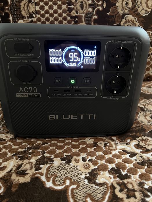 Bluetti AC70, нова, номінальна потужність 1000 ватт, пікова 2000 ватт.