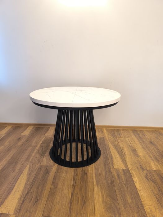 Stół okrągły LOFT, nogi metalowe Lamelowe