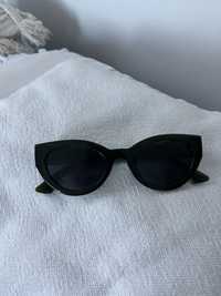 Okulary przeciwsloneczne ciemno zielone kocie oczy cat eye sunglasses