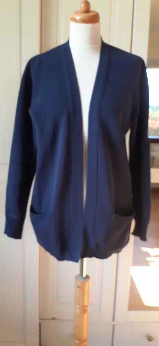 Kardigan sweter granatowy akryl xxl