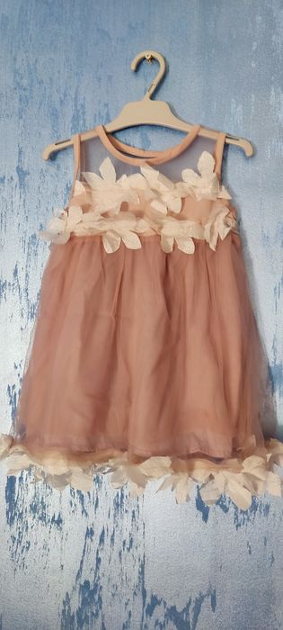 Sukienka pudrowy róż 86 - 92