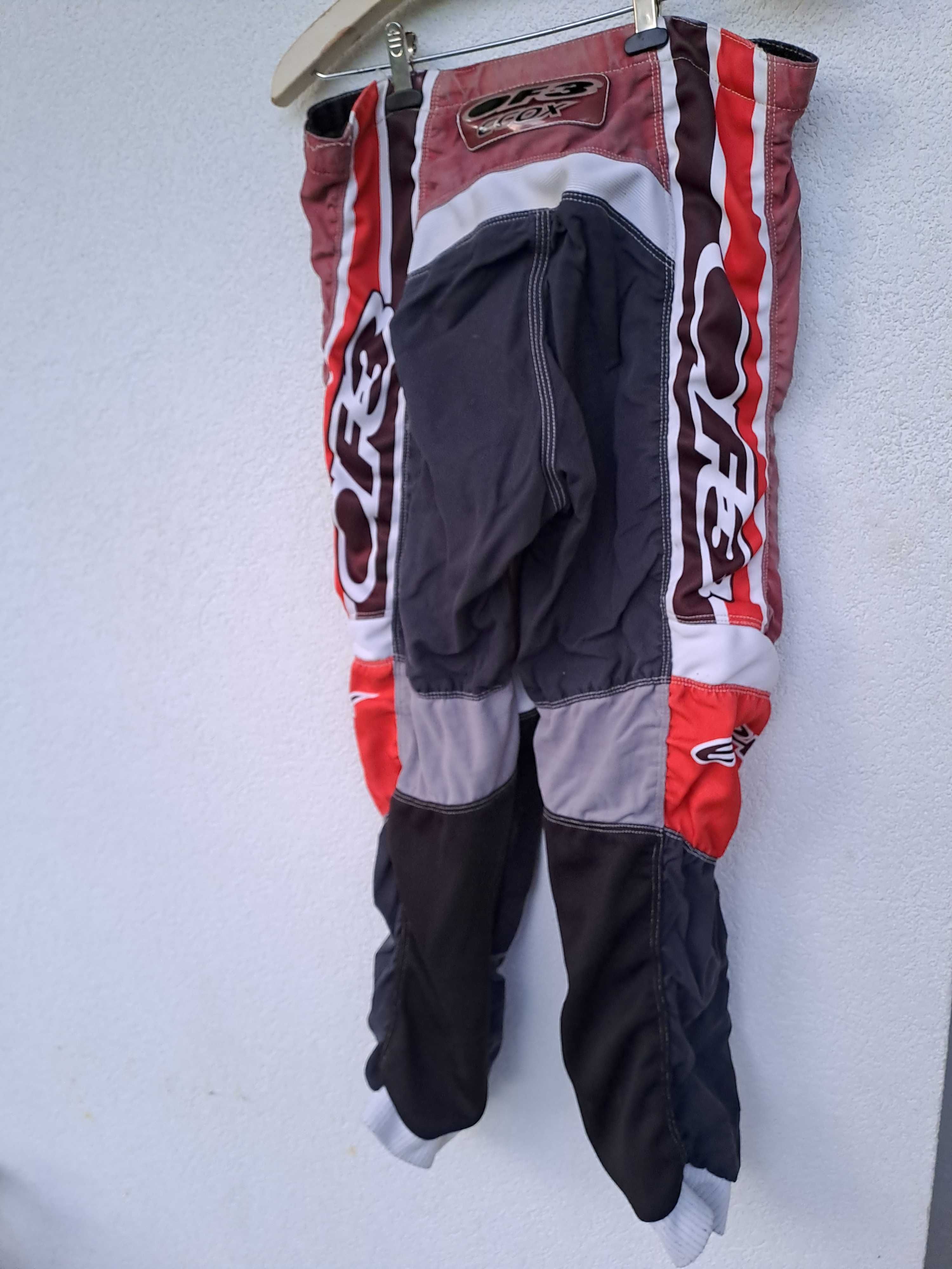 Equipamento motocross, calcas casaco, colete, joelheiras sweat