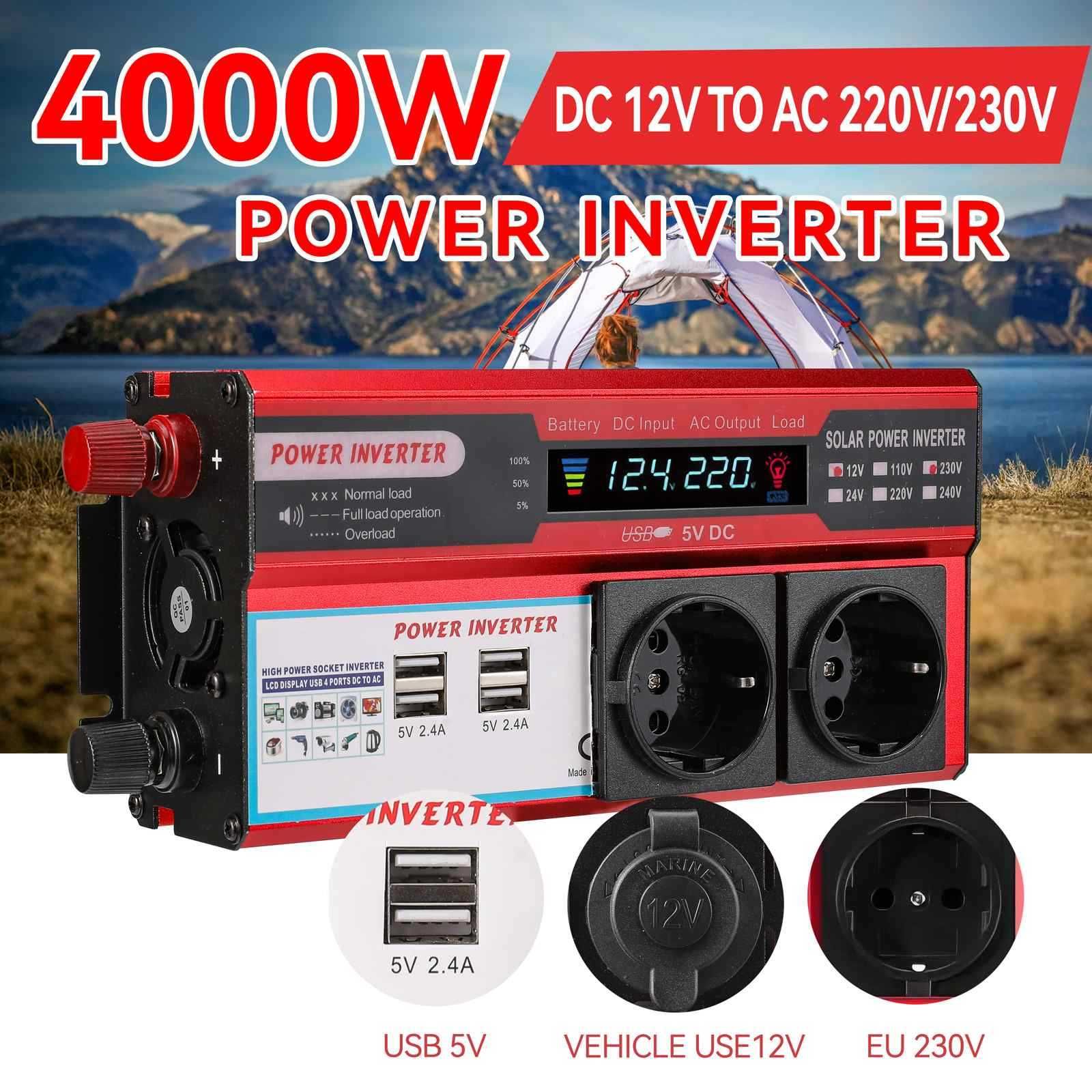 Inversor 3000W DC 12V
para AC 220V 230V com 4
display LED