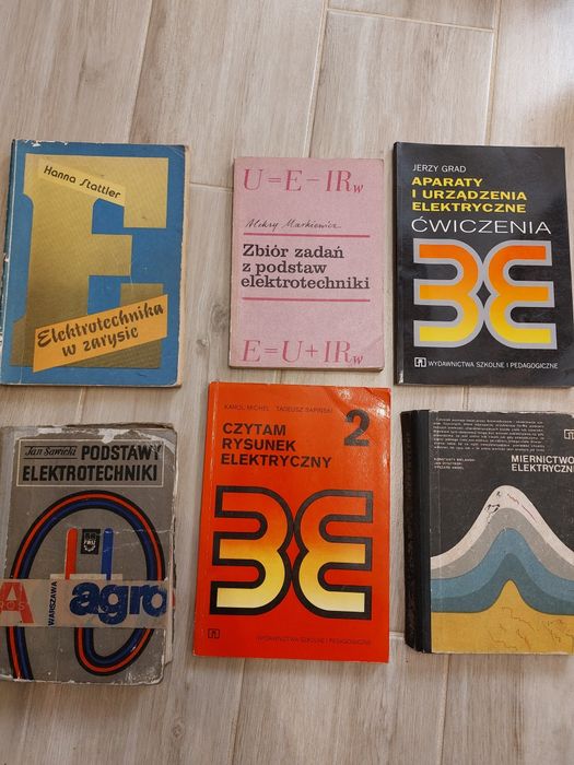 6 x książki elektrotechniki podstawy miernictwo elektryczne rysunek