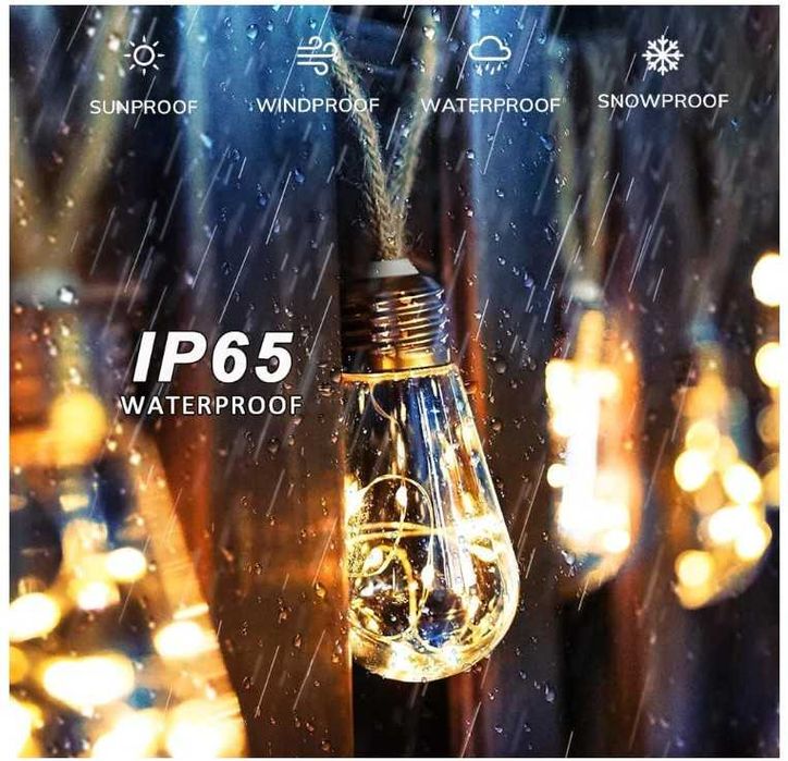 Dekoracyjna girlanda świetlna 12.5m 20 żarówek z timerem Redefun