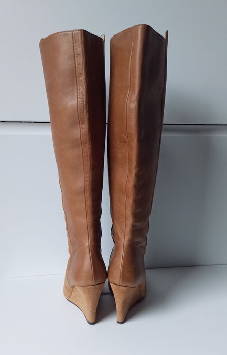 Gestuz brązowe kozaki skórzane zamszowe 40