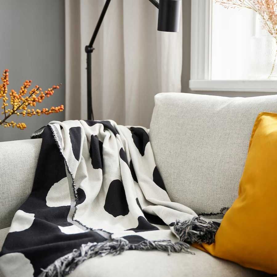 Koc pled narzuta IKEA - 100% bawełna - nowy - fajny wzór