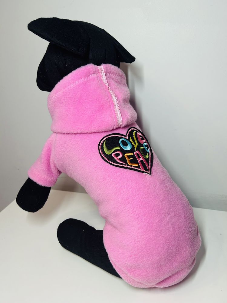 Ubranko ciepla różowa bluza dla malego psa S