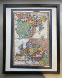 Антикварная карта Европы  18 век  оригинал  мапа подарок руководителю