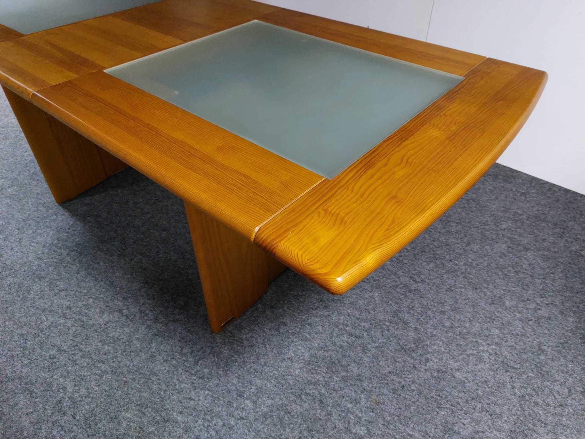 Conjunto de mesa de jantar extensível com 6 cadeiras em pinho