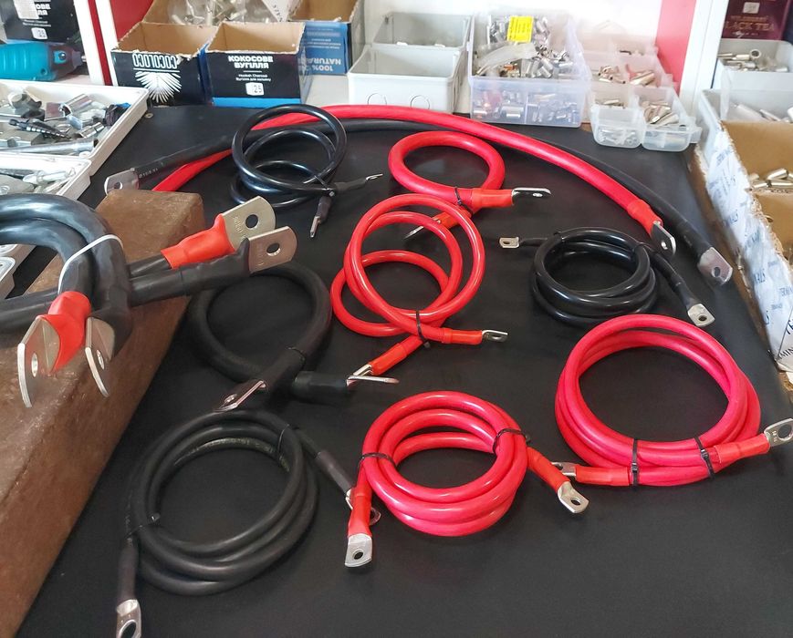 Сборка Силовых Кабелей Гибридного Инвертора Аккумулятора Перемычка